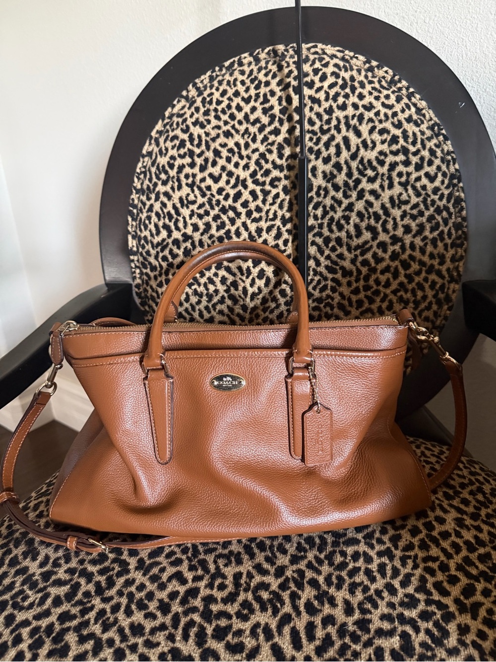 Coach Morgan Pebbled Leather Satchel in Saddle Brown - Picture 8 of 12